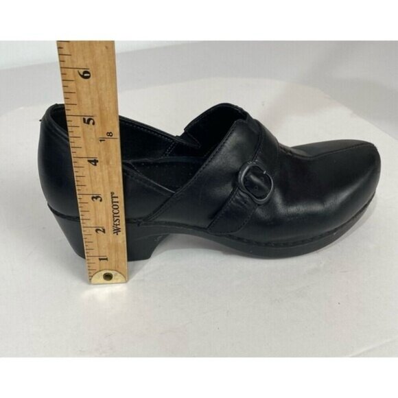DANSKO Tamera black Leather Buckle Clogs Slip On Work Shoes Size EU 40/ US 9.5 - Picture 7 of 15